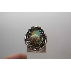 .925 Sterling Silver ROYSTON TURQUOISE NATIVE AMERICAN ring size 8