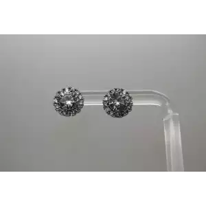 .925 Sterling Silver CZ ILLUSION CLUSTER STUD earrings