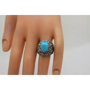 CAROLYN POLLACK RELIOS .925 S.S. TURQUOISE FILIGREE ring size 7