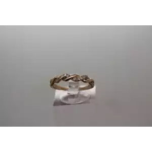 10k Rose Gold .18ctw DIAMOND BRAIDED DESIGN BAND ring size 6.5