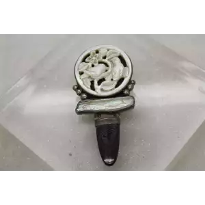 AKR AMY KAHN RUSSELL .925 S.S. CARVED MOP BIRDS pendant pin