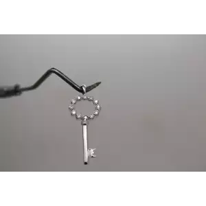 10k White Gold .08ctw DIAMOND KEY DESIGN pendant