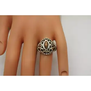 CAROLYN POLLACK .925 S.S. MIXED METAL OPULENCE ring size 8 #