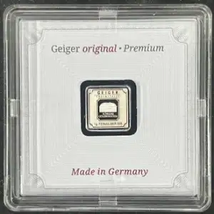 Geiger SILVER Bar  1 gram .999 Pure in Assay