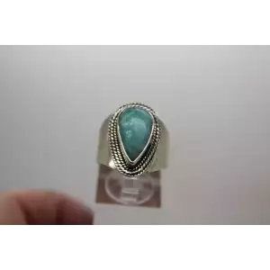 .925 Sterling Silver AMAZONITE SOUTHWESTERN style ring size 10