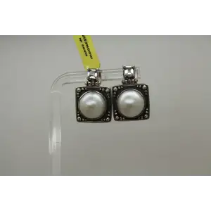 .925 S.S. PEARL & QUARTZ SOUTHWESTERN DESIGN DANGLE earrings