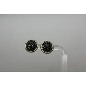 JOHN HARDY .925 S.S. BLACK SAPPHIRE CLUSTER BAMBOO stud earrings