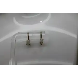 JCM JACMEL MAURITIUS 10k Y.G. OVAL OPAL DROP DANGLE earrings
