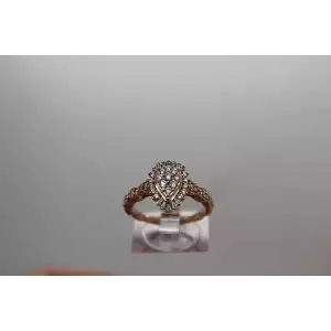 14k R.G. MARILYN MONROE COLLECTION .62 ctw DIAMOND HALO CLUSTER size 8