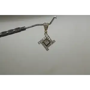 Signed OD 14k Y.G. GEOMETRIC DESIGN .65ctw DIAMOND pendant