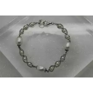IPS INTERNATIONAL PEARL SYNDICATE .925 S.S. BRAIDED bracelet 7.5