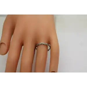 PZ PAZ OR ISRAEL .925 S.S. WAVE DESIGN STACKER ring size 10