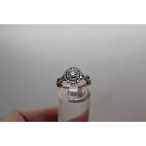 ZAC POSEN TRULY 14k W.G. .25Ctr. .66ctw DIAMOND DOUBLE HALO 