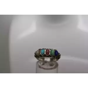 Vtg. .925 S.S. CAROLYN POLLACK RELIOS GEMSTONE FLORAL ring size 6