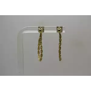 14k Gold Filled FLEXIBLE CHAIN LINK DESIGN HOOP STYLE earrings