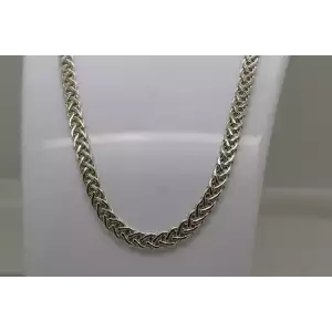 Signed OTC .925 S.S. FLAT WHEAT / SPIGA LINK CHAIN necklace 17 1/2