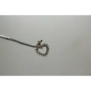 Signed 10k Y.G. DIAMOND OPEN HEART DESIGN pendant