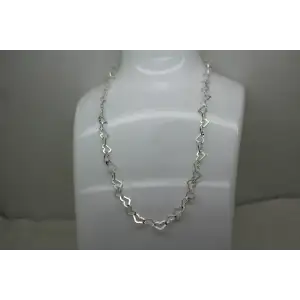 NWOT MILOR ITALY .925 S.S. HEART LINK DESIGN necklace 18