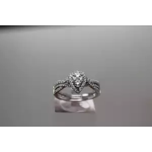 14k White Gold 1.10ctw DIAMOND ILLUSION HALO WEDDING SET size 8.75