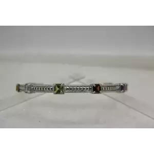 Signed ISP S.S. MULTI GEMSTONE BANGLE bracelet