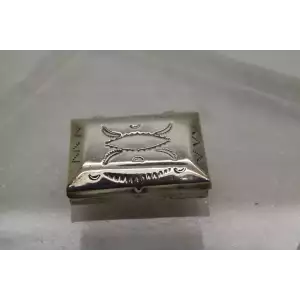 NATIVE AMERICAN NAVAJO .925 Sterling Silver HINGED PILL BOX