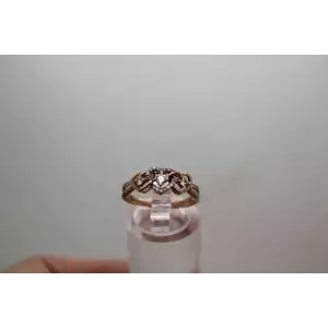 10k R.G. .30ctw DIAMOND 3 HEART ring size 6.5