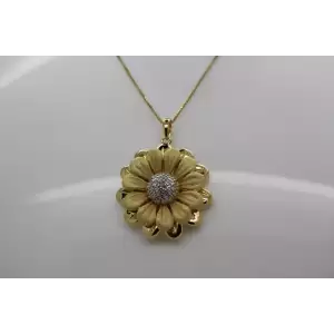 ROSS SIMONS Vermeil .925 Sterling Silver DAISY SUNFLOWER necklace 18