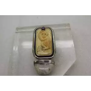 AKR AMY KAHN RUSSELL .925 S.S. CARVED MONKEY GEMSTONE pendant pin