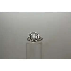 NEIL LANE 14k W.G. 1.00cttw CUSHION DIAMOND DOUBLE HALO size 4