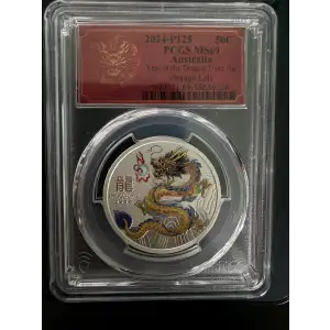 2024-P125 50C Year of the Dragon 1/2oz Ag Orange Left