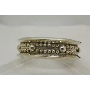 Vtg. TH-105 FHV MEXICO .925 S.S. BEADED HINGED BANGLE 55g