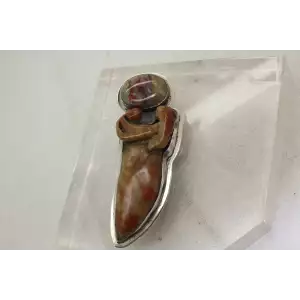 AKR AMY KAHN RUSSELL .925 S.S. CARVED MIXED GEMSTONE pendant pin