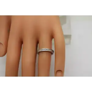 Signed JH .925 S.S. CUBIC ZIRCONIA ANNIVERSARY STYLE band size 6 #