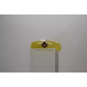 14k Yellow Gold Bezel set CITIRINE & YELLOW JADE band  size 10