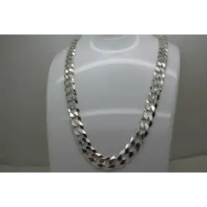 Rhodium over .925 S.S. THICK CUBAN CHAIN necklace 23