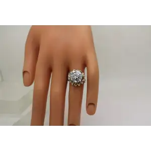 Signed MEXICO .925 S.S. 6.0ct CLEAR CZ SOLITAIRE ring size 7
