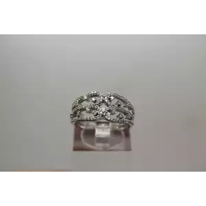 14k White Gold 1.0ctw DIAMOND LACE DESIGN BAND ring size 6.75