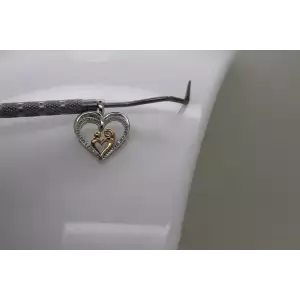 Sig. SUN .925 S.S. DIAMOND MOTHER & CHILD DOUBLE HEART pendant