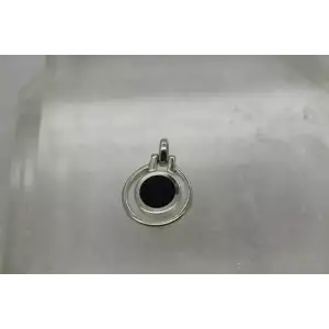 JEZ JEZLAINE .925 S.S. ONYX HINGED DOUBLE CIRCLE pendant