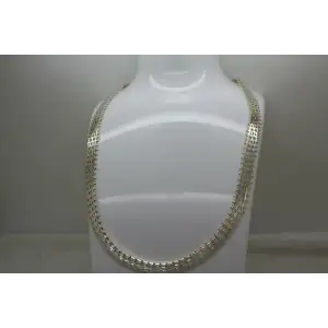 MILOR ITALY .925 S.S. CHEVRON RICCIO HIGH SHINE necklace 18