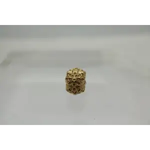 PANDORA 14k Y.G. RARE RETIRED FLORAL FLOWER CLIP charm #