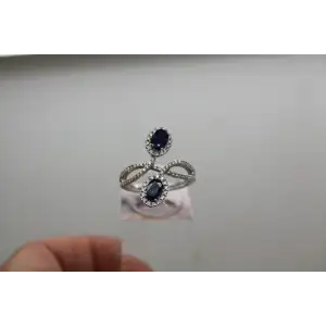 KALLATI 14k W.G. 1.10ctw SAPPHIRE & .33ctw DIAMOND CROSSOVER ring