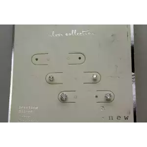 NWT .925 S.S. CZ STUD EARRINGS, Two pair, 3mm & 4mm