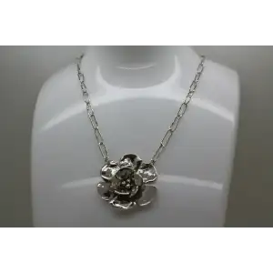 SHERRY TINSMAN .925 S.S. DOUBLE DOGWOOD PAPERCLIP necklace 17