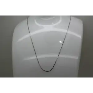 14k White Gold .5mm BOX CHAIN NECKLACE 18