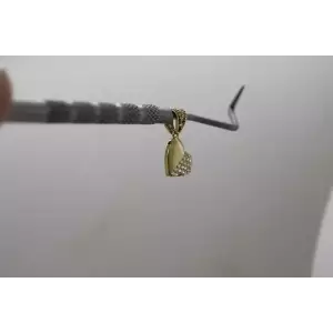 14k Y.G. SPARKLY PAVE CZ HEART DANGLE pendant