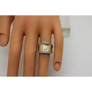 ESPO JOSEPH ESPOSITO .925 S.S. HAMMERED CZ BAND ring size 5 #