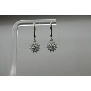 JCM JACMEL MAURITIUS .925 S.S. FLOWER DESIGN DANGLES #