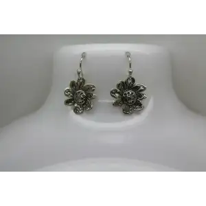 SHERRY TINSMAN .925 S.S. SUNFLOWER DANGLE earrings
