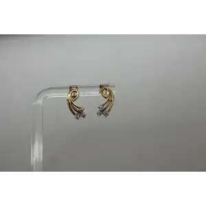 14k Y.G. .06ctw DIAMOND SWIRL DESIGN earrings